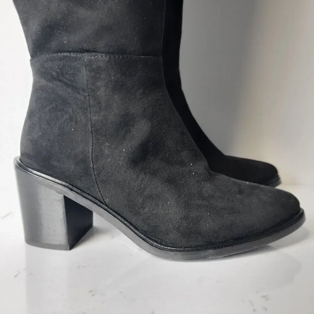 Seychelles Paradise City Leather Over the Knee Boots Black Size 6